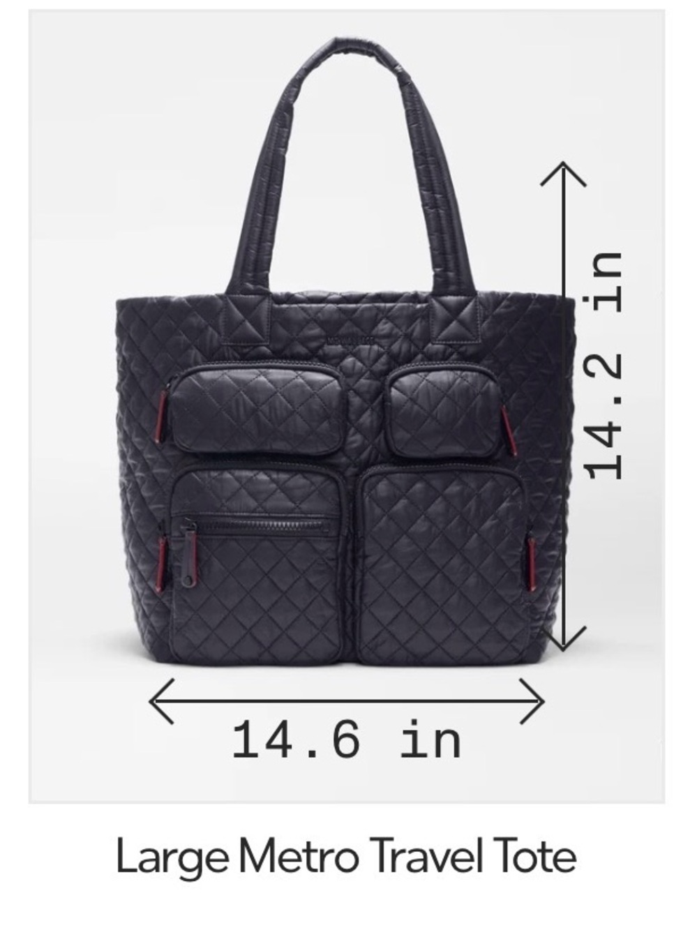 MZ WALLACE Large Metro Travel Tote - Black - Picture 7 of 13